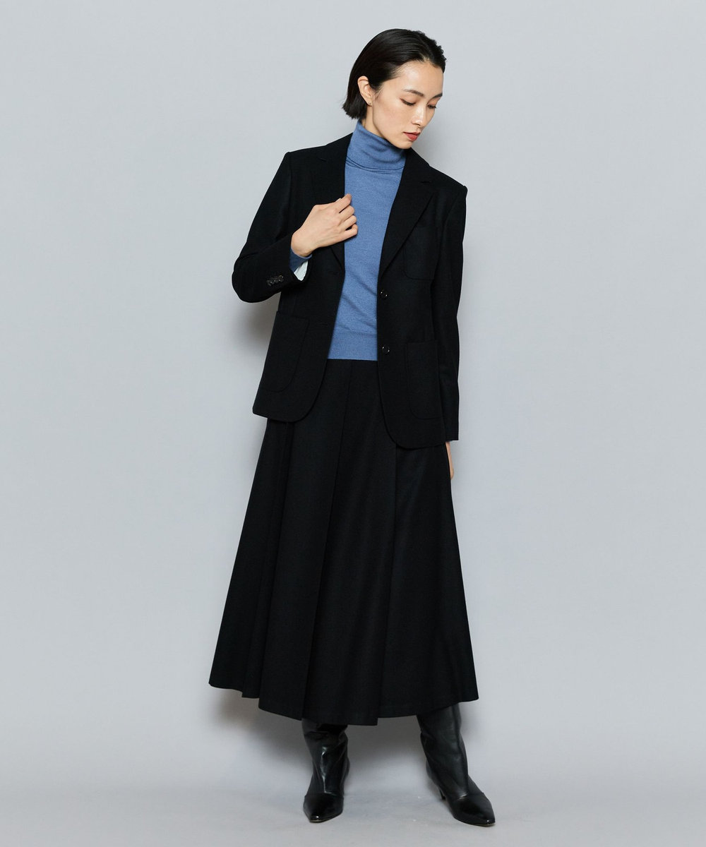 L'EQUIPE COUTURIER カシミヤシルクHGニットハイネックプルオーバー ブルー