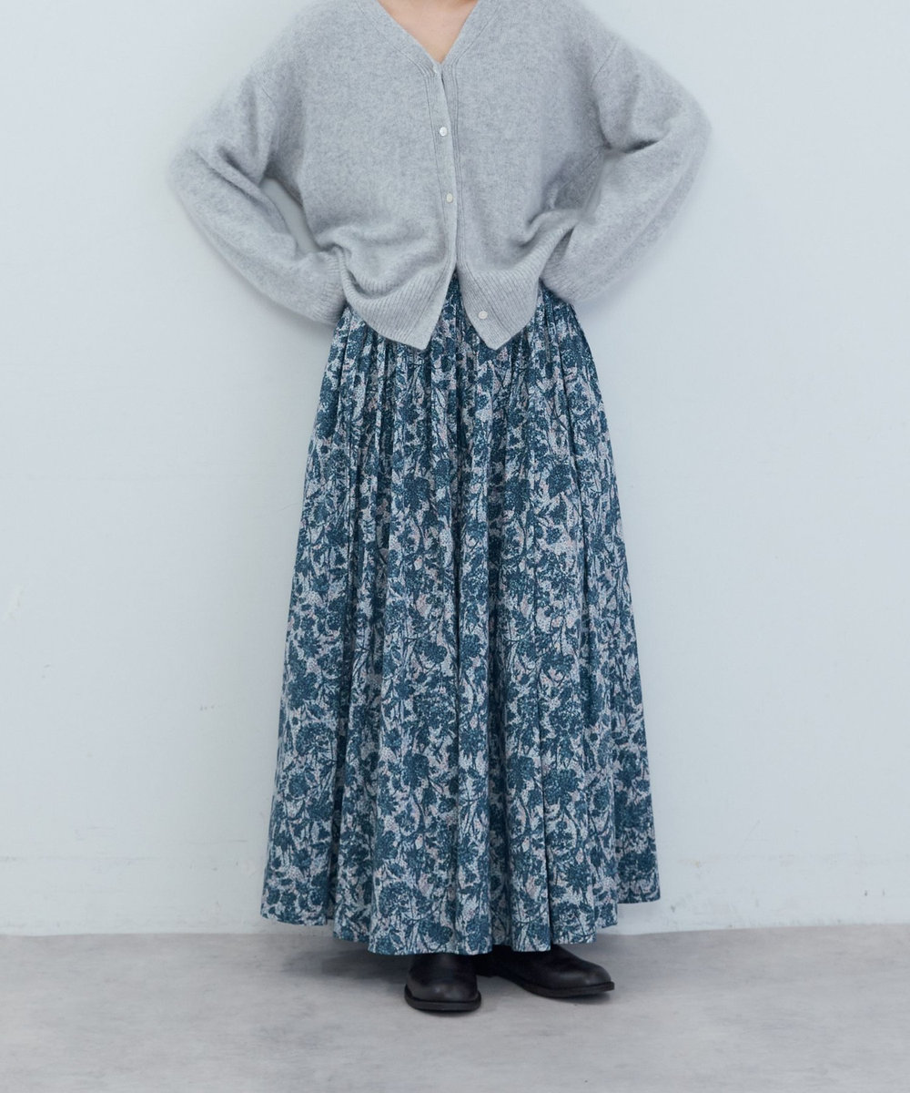 ADIEU TRISTESSE リバティプリントギャザースカート ブルー系その他