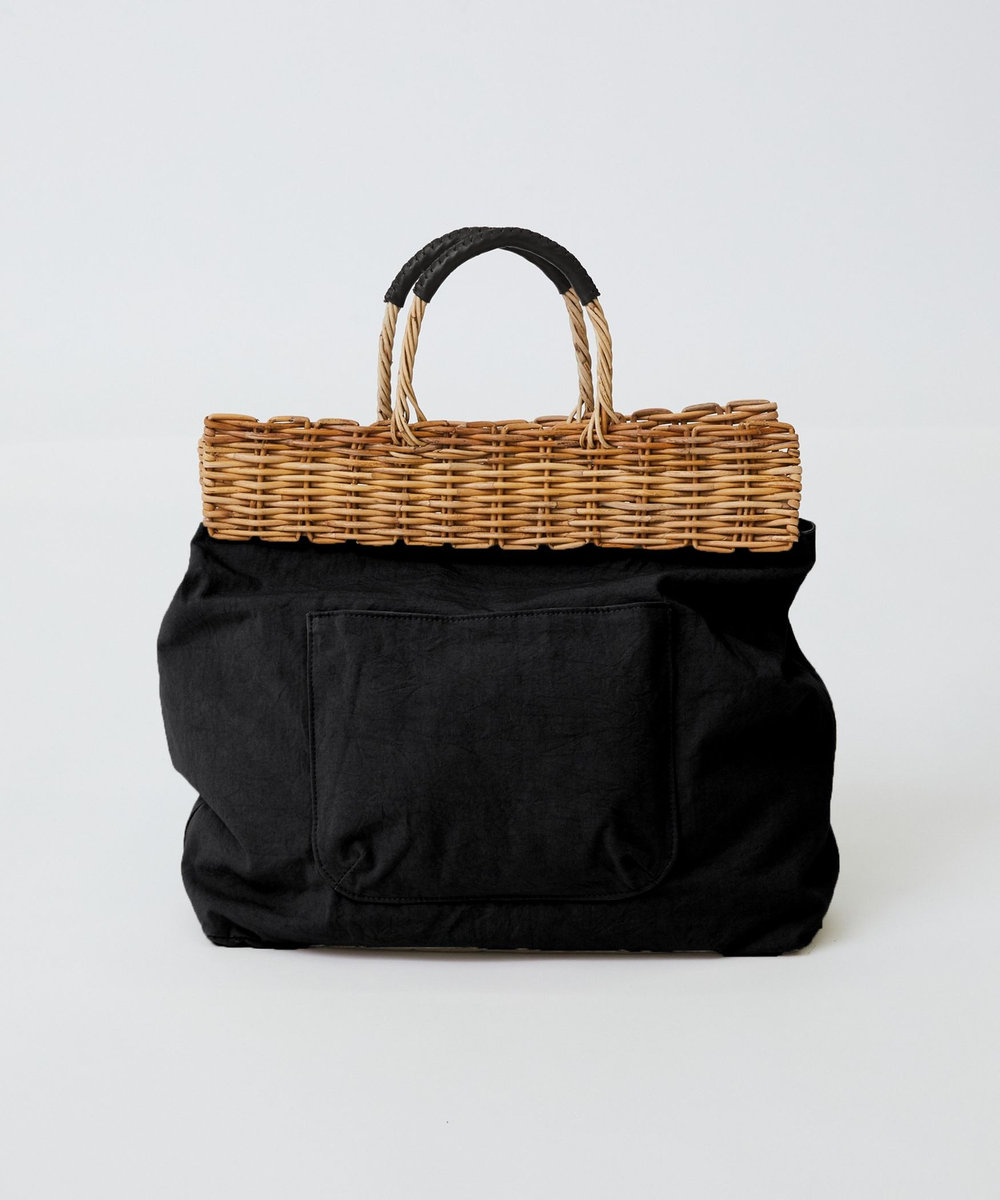 LOISIR 【2WAY】異素材コンビトートバッグ ブラック