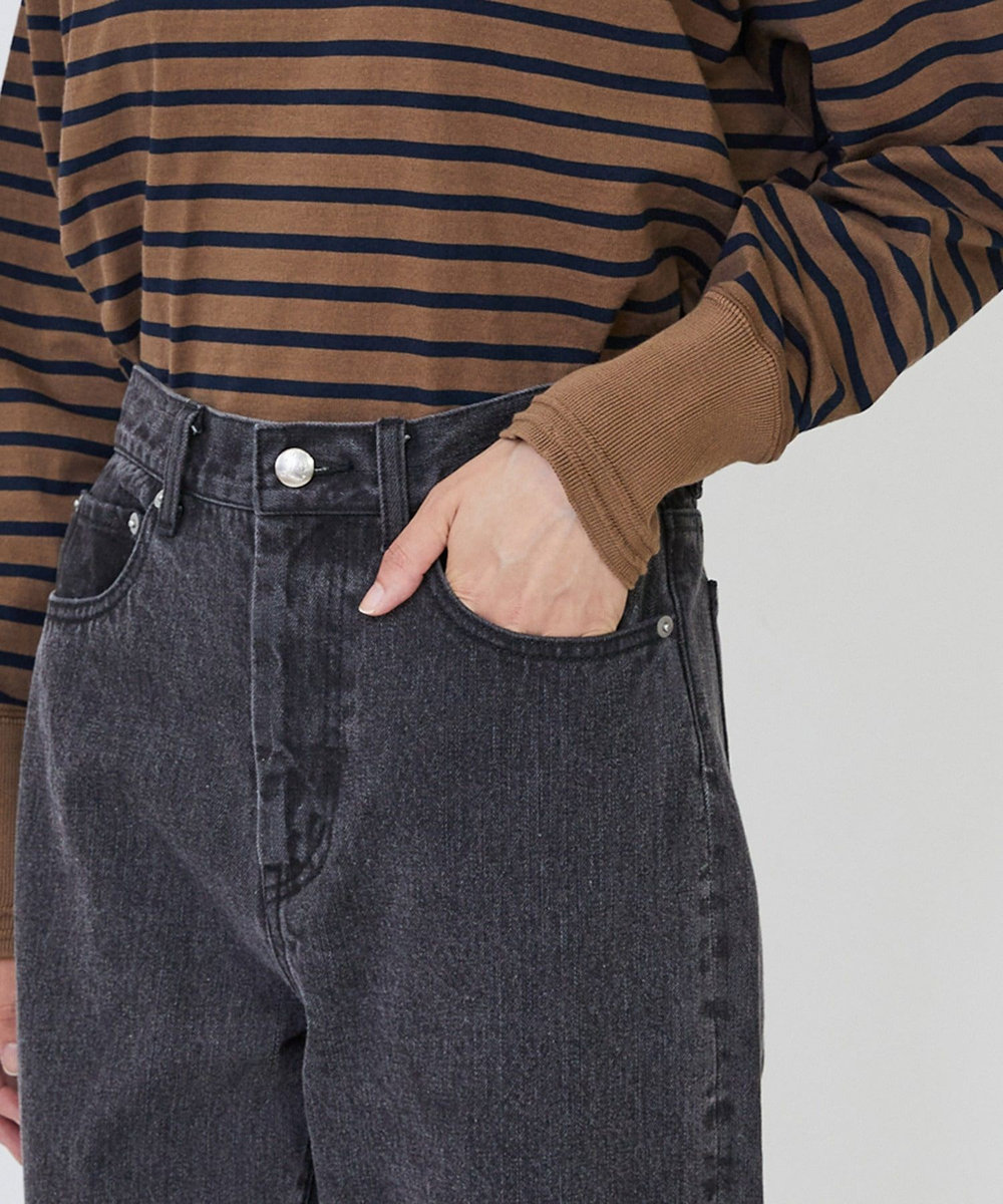 LOISIR デニムストレートパンツ ブラック系その他