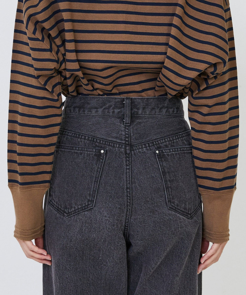 LOISIR デニムストレートパンツ ブラック系その他