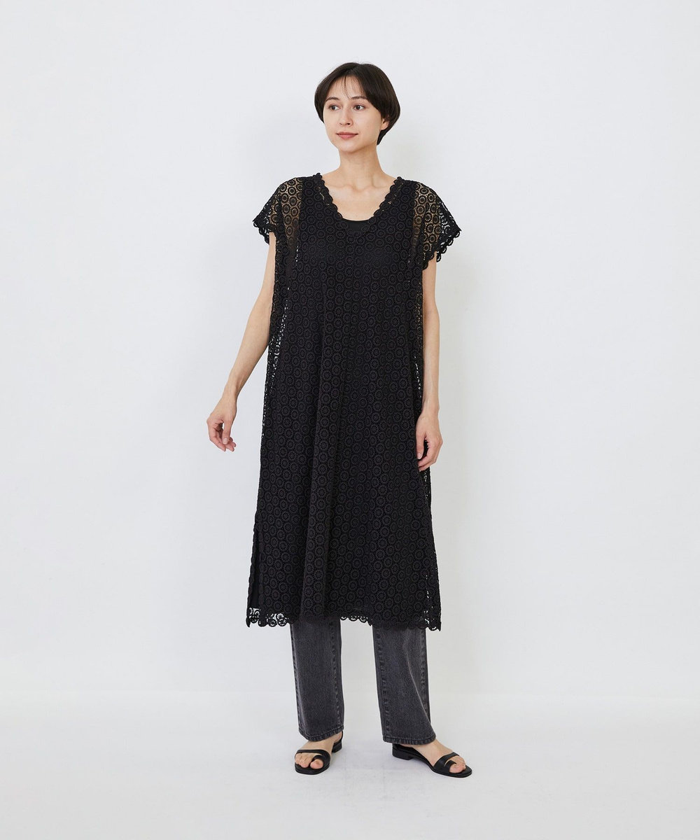 LOISIR デニムストレートパンツ ブラック系その他