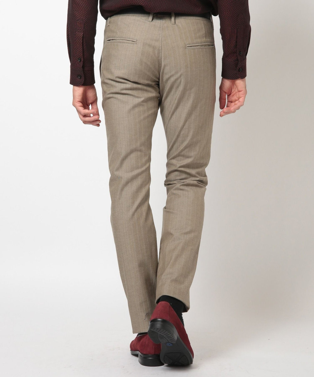 MEN'S BIGI ＜ON/OFF兼用＞シャドーヘリンボーンストレッチパンツ ベージュ