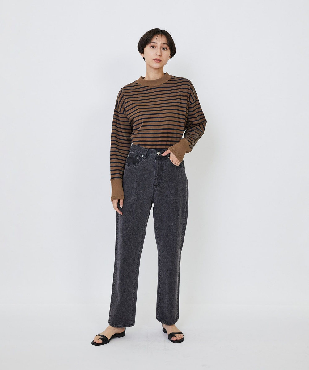 LOISIR デニムストレートパンツ ブラック系その他