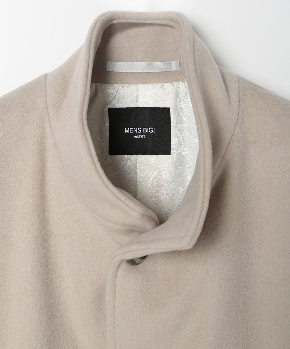 MEN'S BIGI スーパー140ウールビーバーヘリンボーンコート ベージュ
