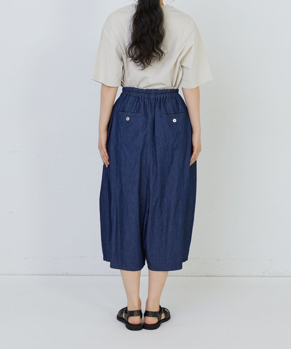 congés payés ADIEU TRISTESSE 【FAVE】シャーリングワイドサルエルパンツ インディゴブルー