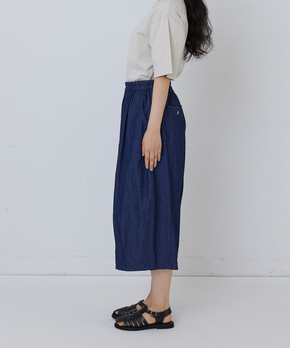 congés payés ADIEU TRISTESSE 【FAVE】シャーリングワイドサルエルパンツ インディゴブルー