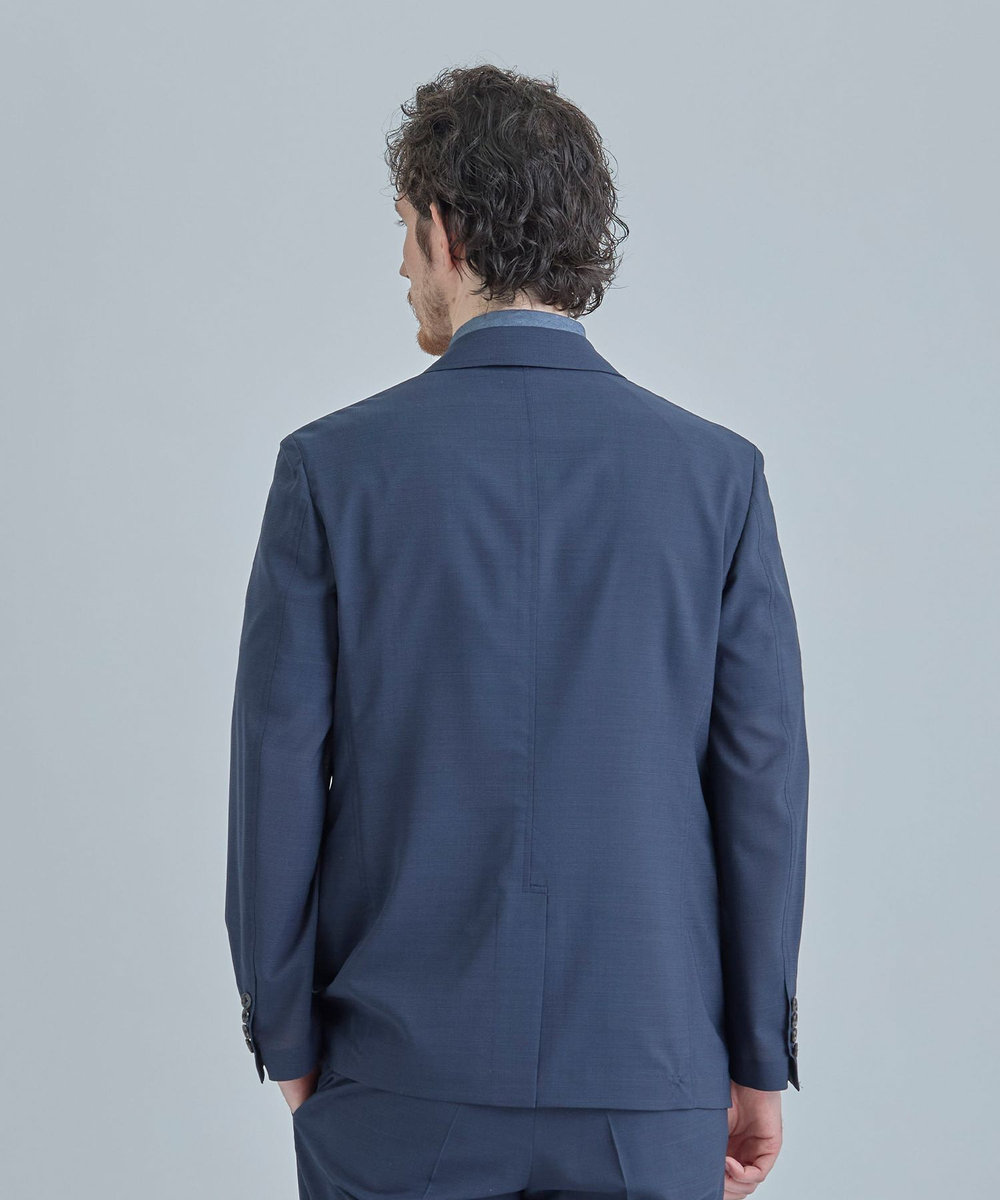 MEN'S BIGI 【COLE HAAN/コール ハーン】別注 サマーサイロフィルウールピンチェックジャケット＜通気性＞ ネイビー
