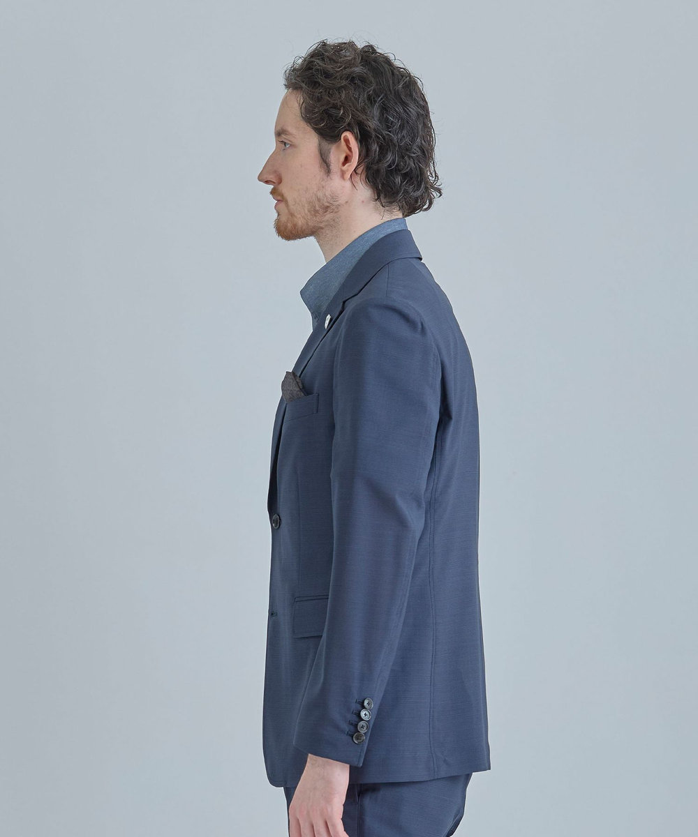 MEN'S BIGI 【COLE HAAN/コール ハーン】別注 サマーサイロフィルウールピンチェックジャケット＜通気性＞ ネイビー