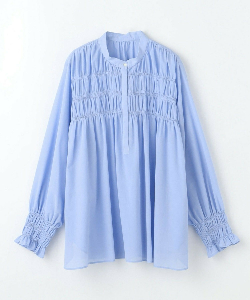 feerique Lサイズ（大きいサイズ） 【大きいサイズ】feerique TRENOシャーリングブラウス サックスブルー