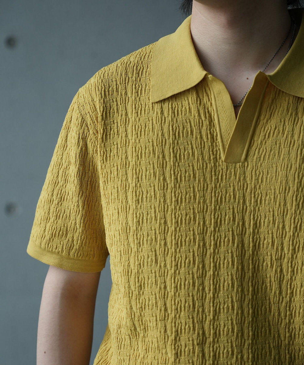 UNION STATION *WEB限定 ルーズフィットジャガードスキッパーポロ イエロー