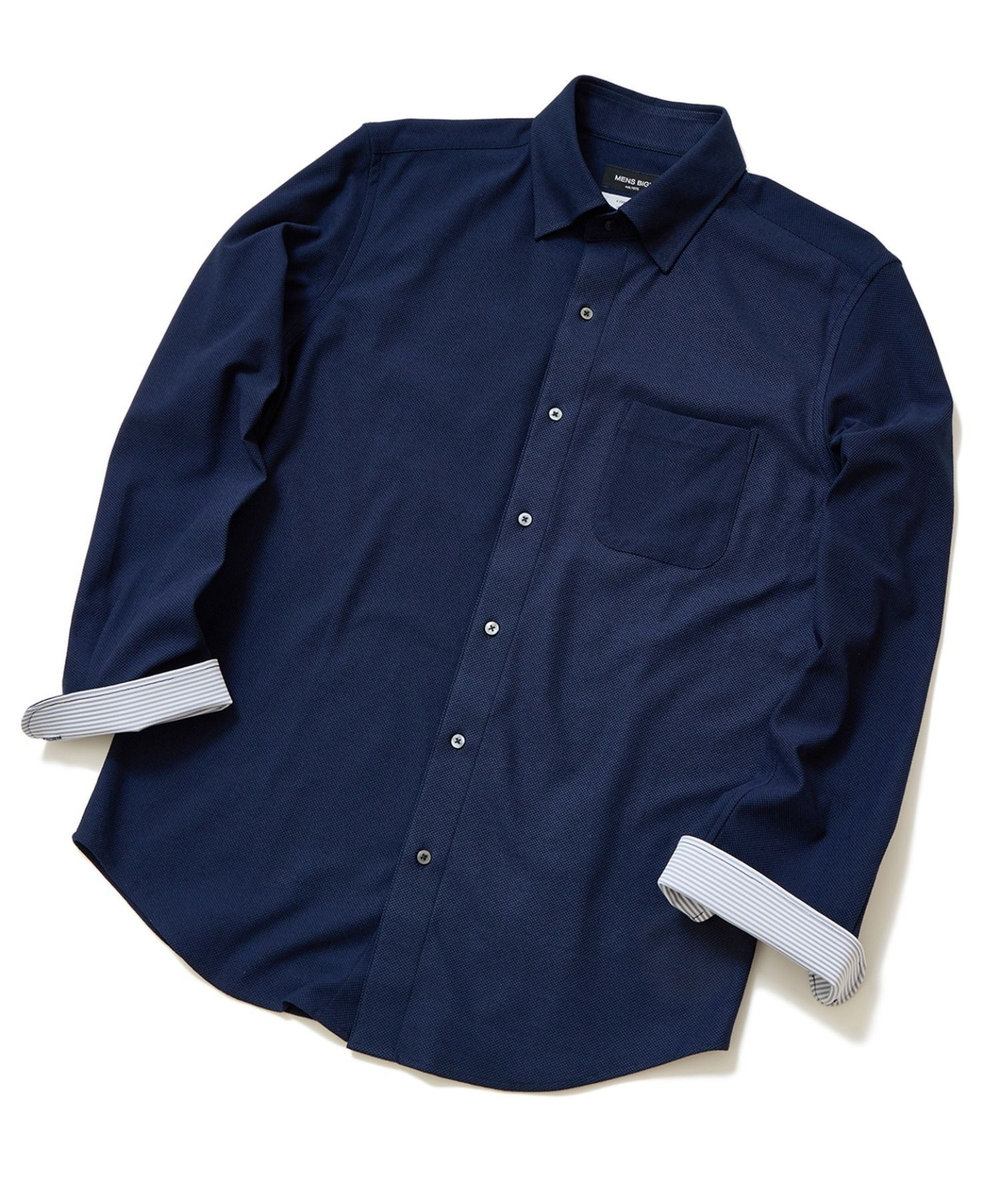MEN'S BIGI 【ACTIVE TAILOR】アルビニコーコランカノコドレスシャツ ネイビー