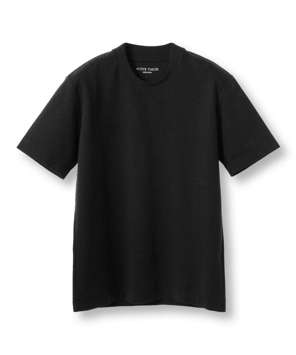 MEN'S BIGI 【ACTIVE TAILOR/アクティブテイラー】シルケットスムースクルーネックTシャツ＜接触冷感 / UVカット＞ ブラック