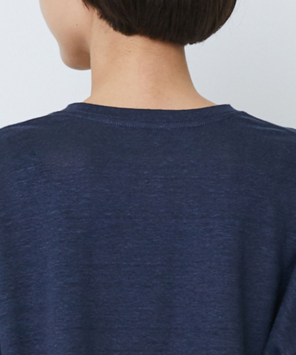 LOISIR リネン天竺ショートTシャツ ネイビー