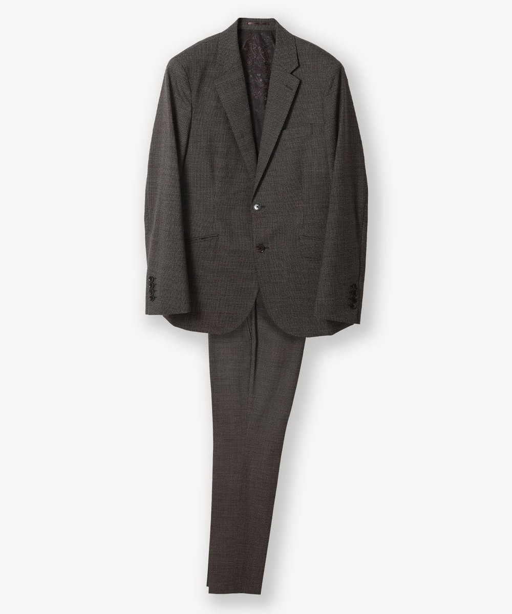 MEN'S BIGI ウールメランジ千鳥格子スーツ＜セットアップ＞ ブラウン