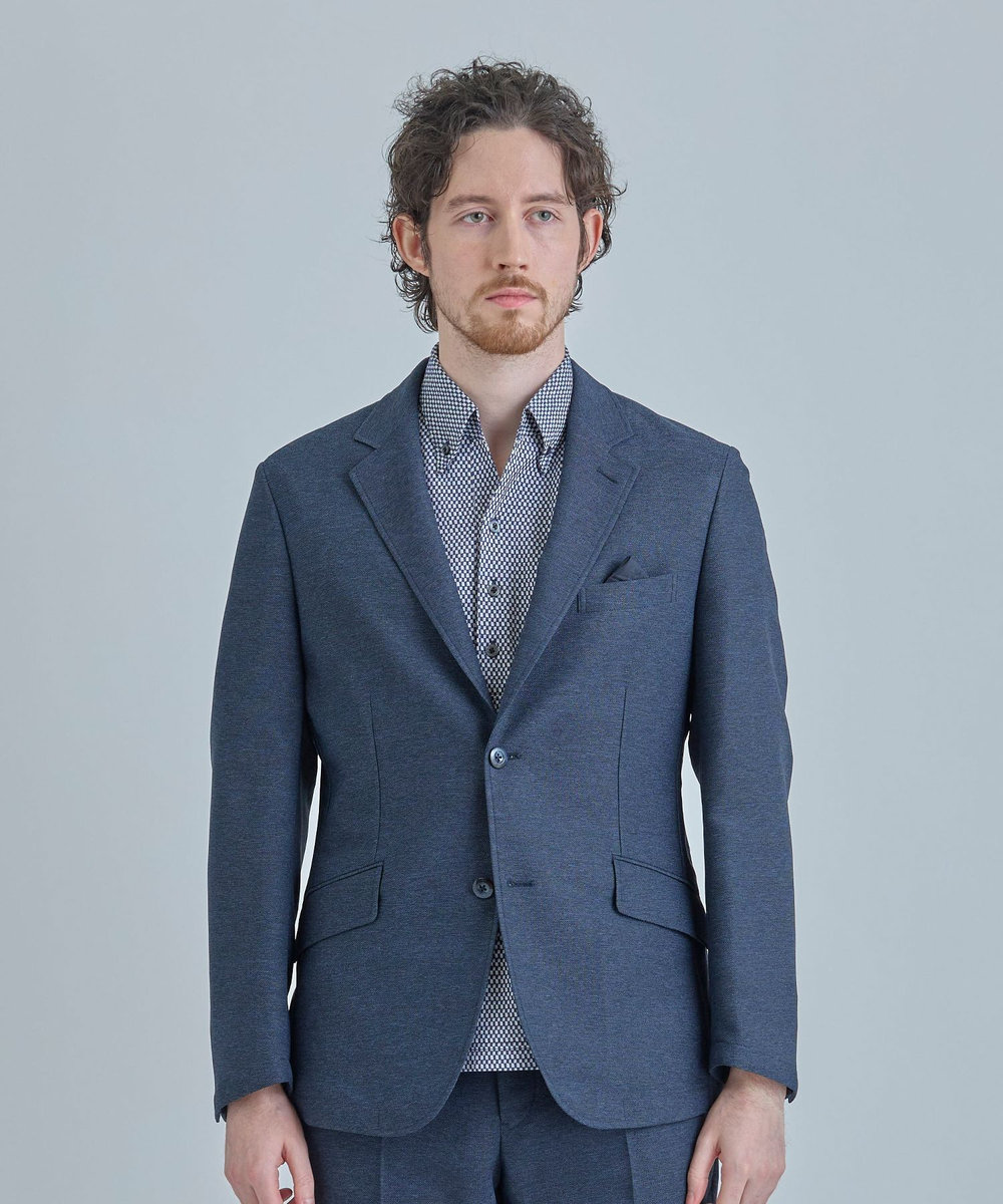 MEN'S BIGI 【ACTIVE TAILOR】カラミメッシュストレッチジャケット＜軽量/通気性/ストレッチ＞ ネイビー