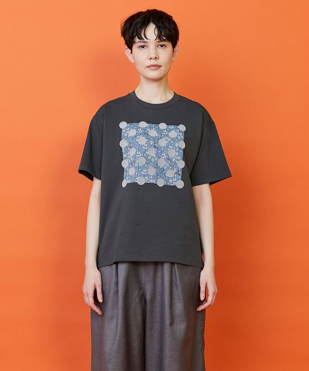 FRAPBOIS ガーデンフローＴシャツ チャコールグレー