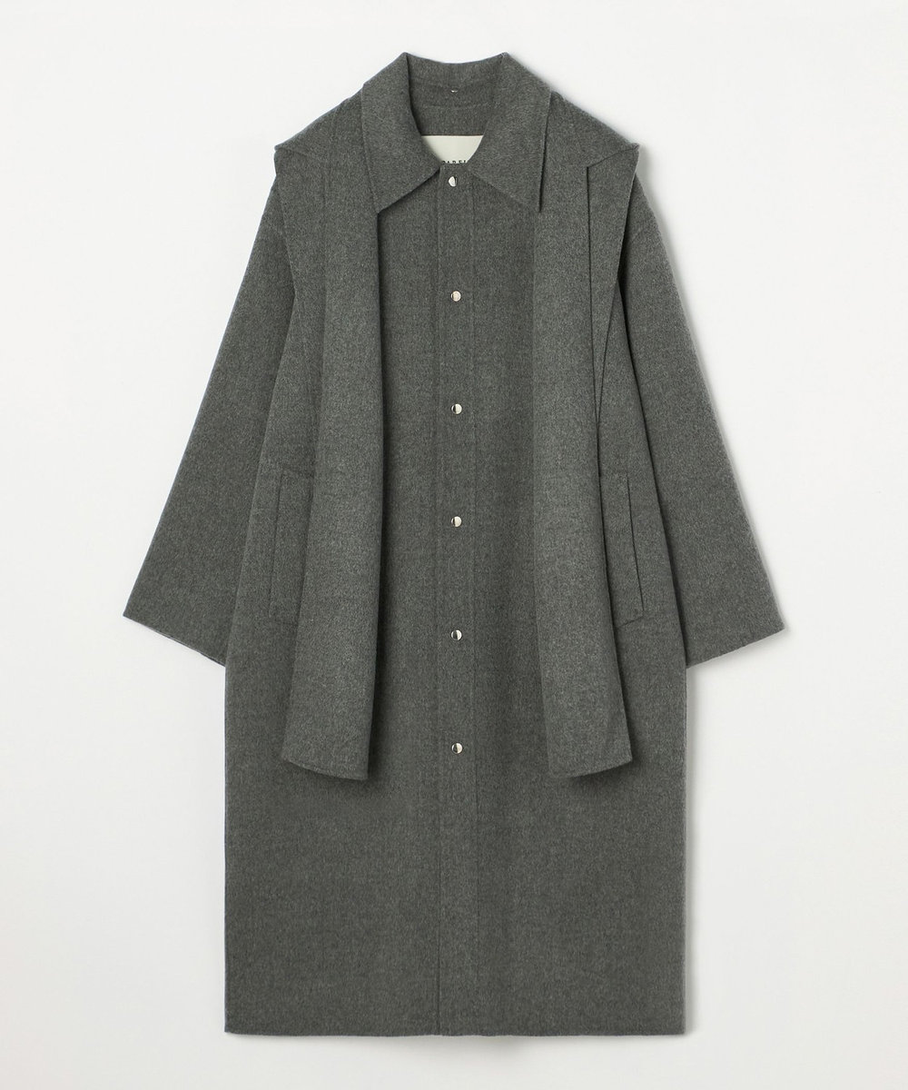 DÉPAREILLÉ DOUBLE FACE BEAVER HOODED COAT / ダブルフェイスビーバーフーデッドコート チャコールグレー