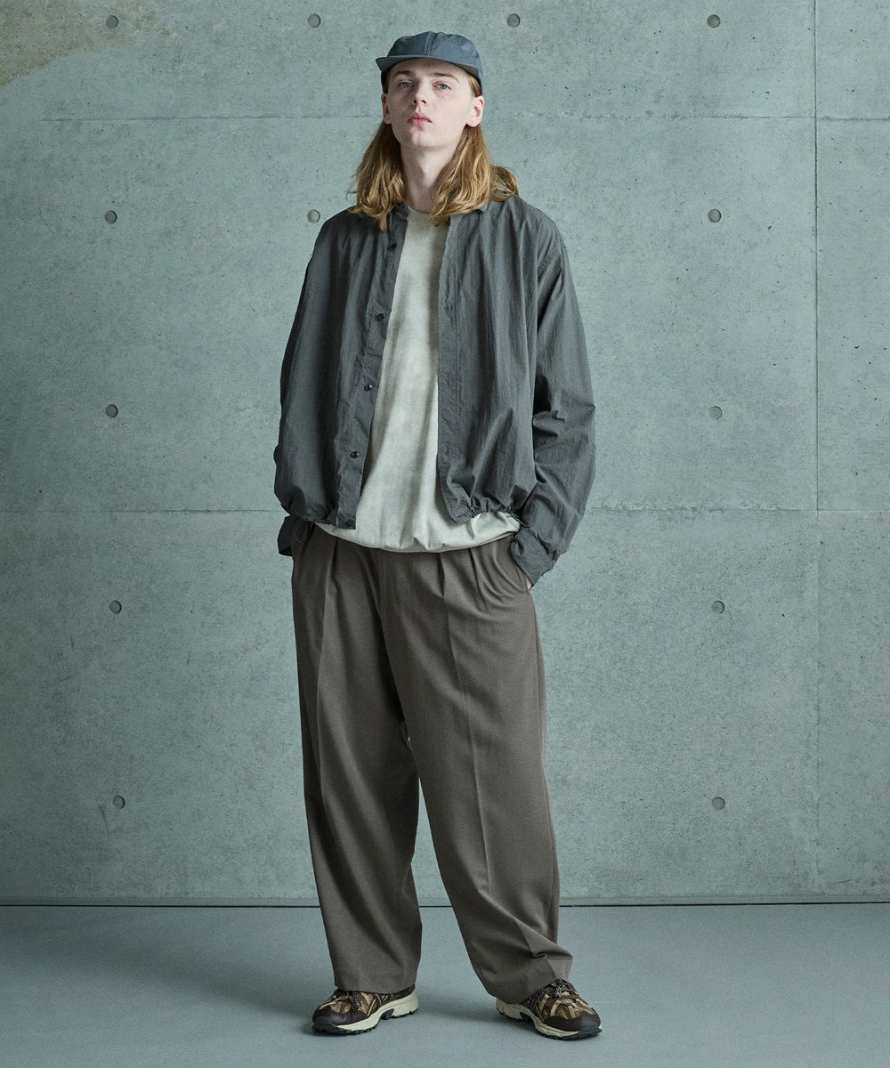 MEN'S BIGI コットンナイロンドローコードシャツ グレー