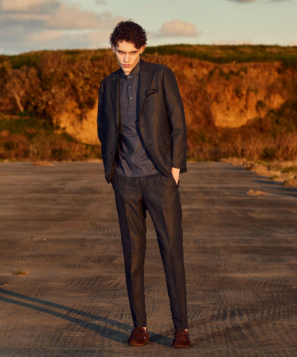 MEN'S BIGI 【ACTIVE TAILOR】カラミメッシュストレッチジャケット＜軽量/通気性/ストレッチ＞ ダークネイビー