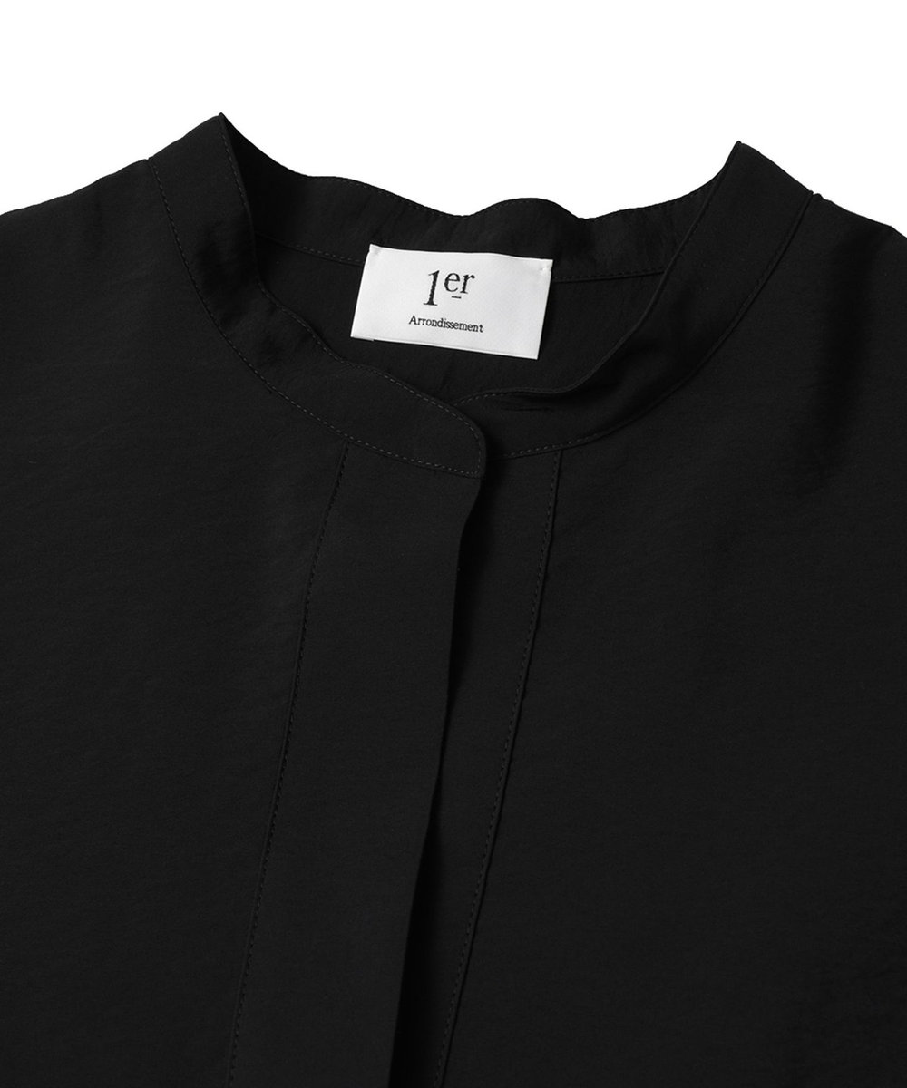 1er Arrondissement モダールナイロンシルクスキッパーブラウス ブラック