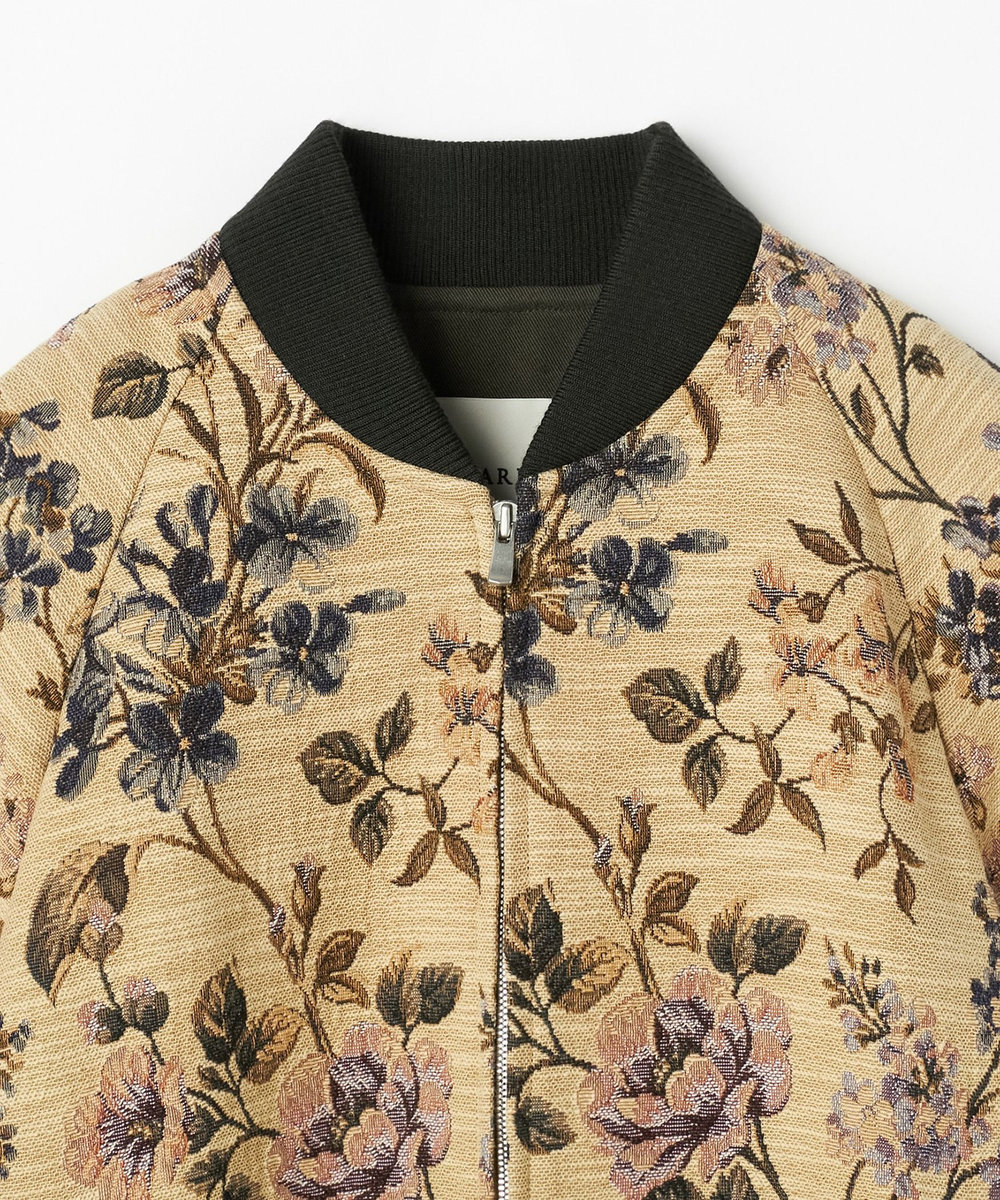 DÉPAREILLÉ FLOWER JACQUARD BLOUSON / フラワージャガードブルゾン ベージュ