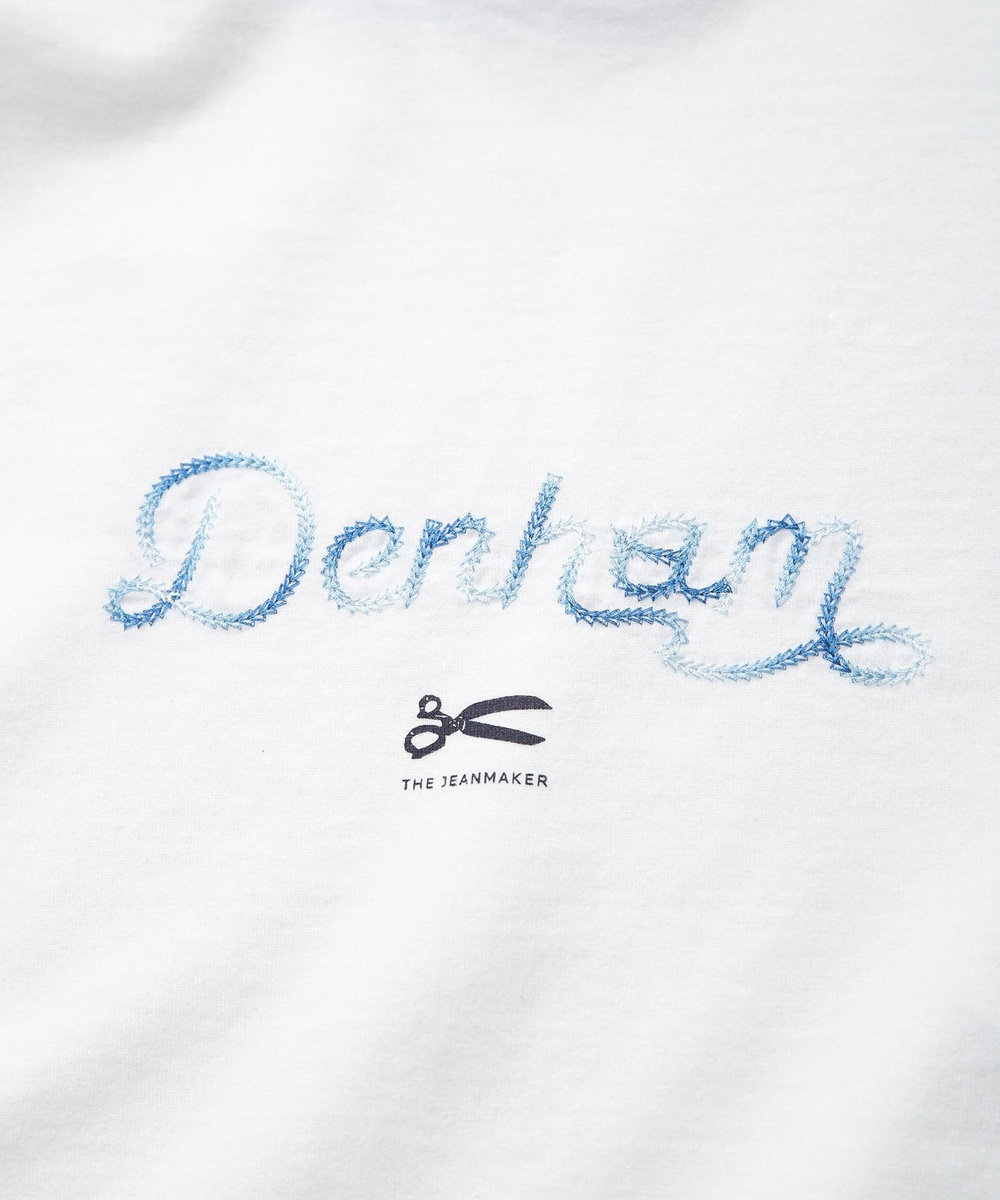 MEN'S BIGI 【DENHAM/デンハム】別注グラデーションロゴ刺繍Tシャツ ホワイト