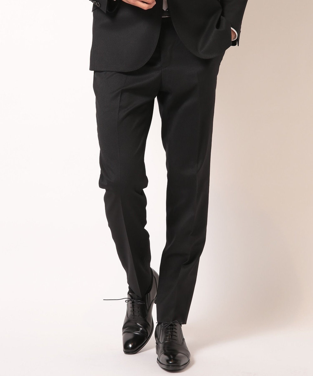 MEN'S BIGI シェブロンジャカードスーツセットアップ＜同素材ベストあり＞ ブラック