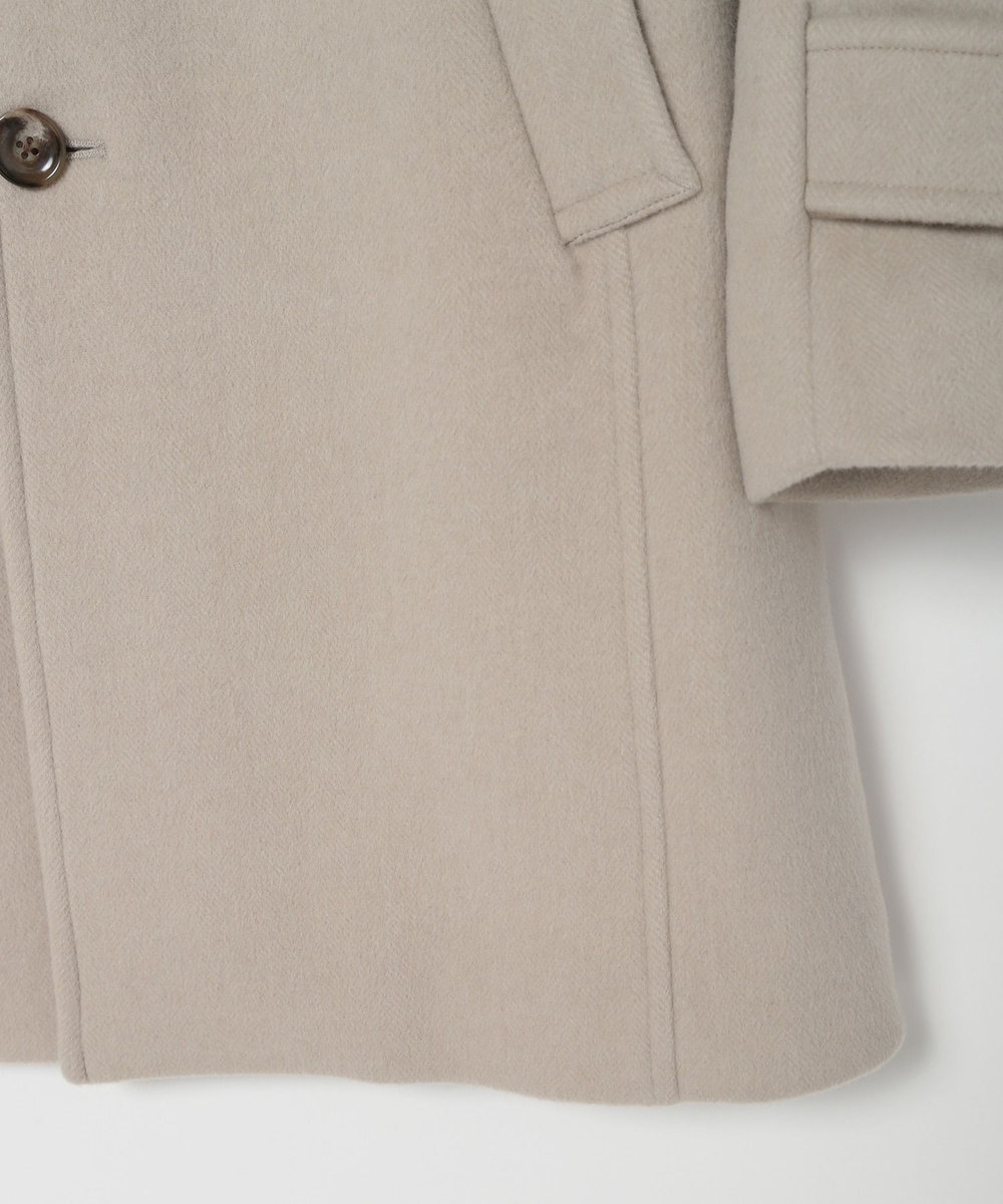 MEN'S BIGI スーパー140ウールビーバーヘリンボーンコート ベージュ