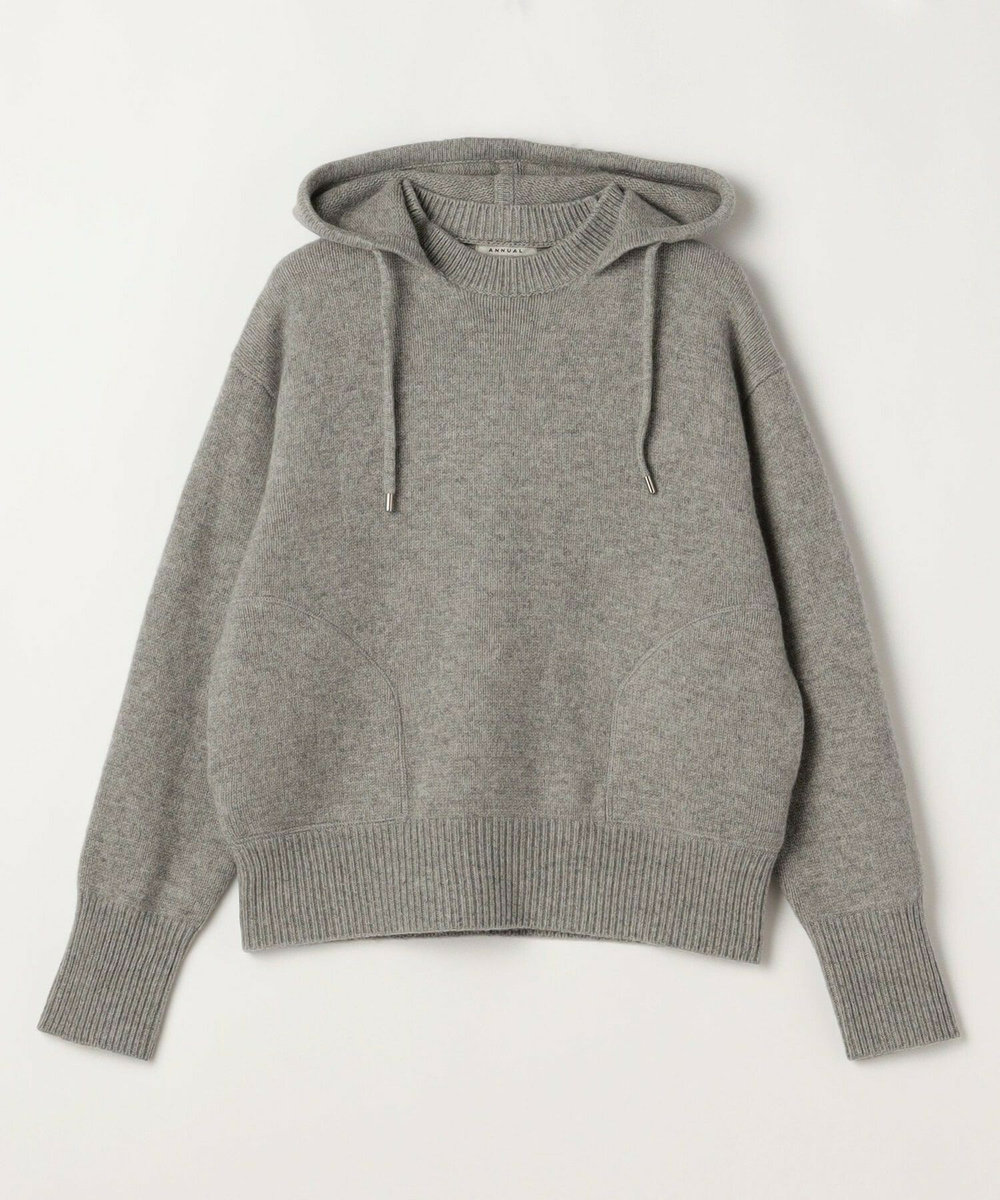 MOGA Lサイズ（大きいサイズ） 【大きいサイズ】ANNUAL×MOGA　ウールカシミヤニットパーカー グレー