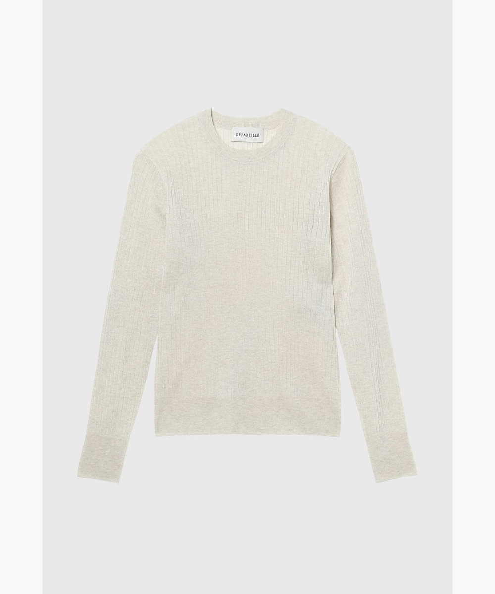 DÉPAREILLÉ SHEER RIB PULLOVER / シアーリブプルオーバー ベージュ