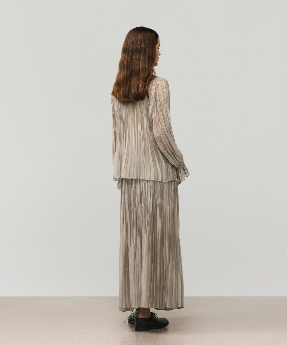 DÉPAREILLÉ TENCEL ORGANDY PLEATS SKIRT / テンセルオーガンジープリーツスカート ベージュ