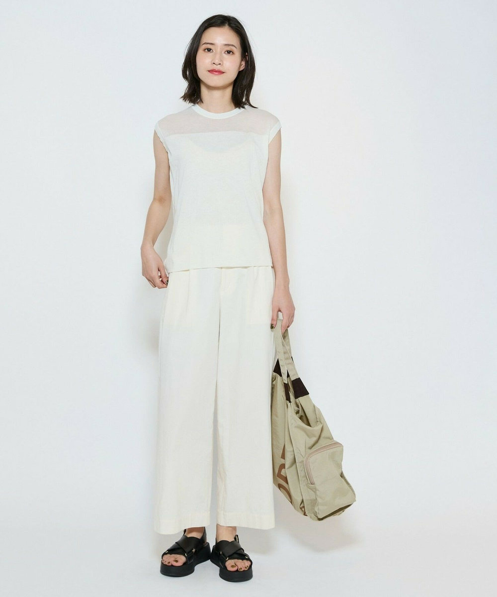 L'EQUIPE 40/-ダンプ近江晒ワイドパンツ キナリ