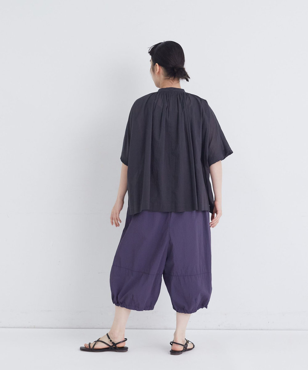 congés payés ADIEU TRISTESSE 【FAVE】インドコットンタックスリーブブラウス チャコールグレー