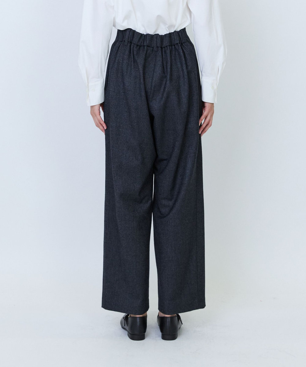 LOISIR クラシカルツイードテーパードパンツ チャコールグレー