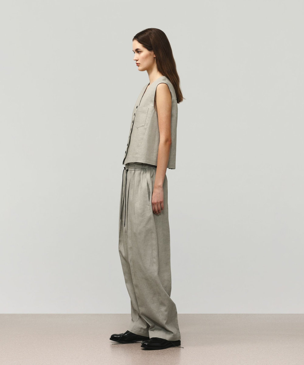 DÉPAREILLÉ RAMIE POLY TWILL BALLOON PANTS / ラミーポリツイルバルーンパンツ ベージュ