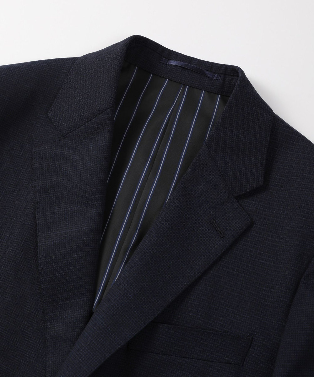 MEN'S BIGI ドビー柄スリムフィットスーツセットアップ ネイビー