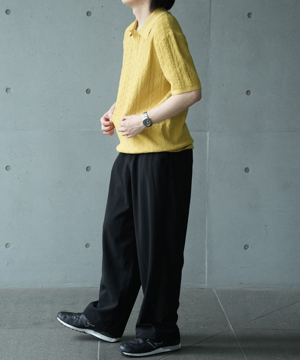 UNION STATION *WEB限定 ルーズフィットジャガードスキッパーポロ イエロー