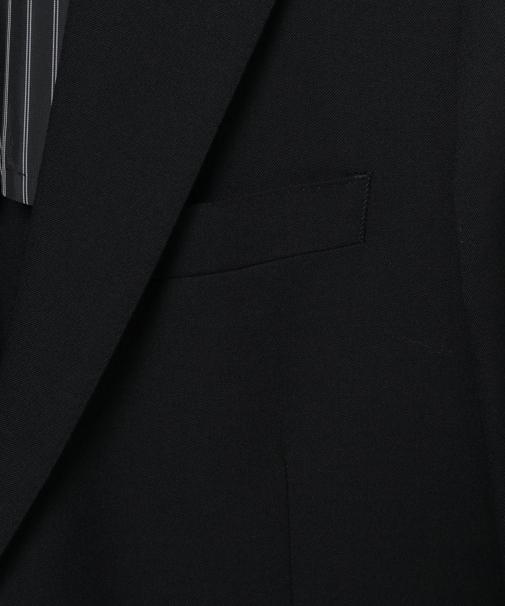 MEN'S BIGI 【スリーピース対応】サージ綾ブラック無地スーツセットアップ ブラック