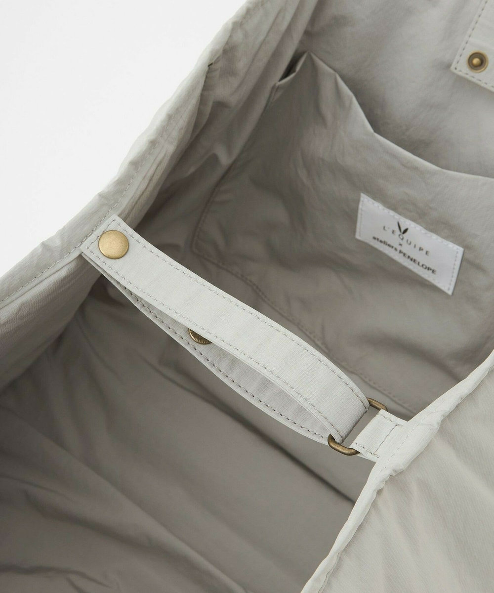 L'EQUIPE ateliers PENELOPE×L'EQUIPE ボンディングトートバッグ ライトグレー