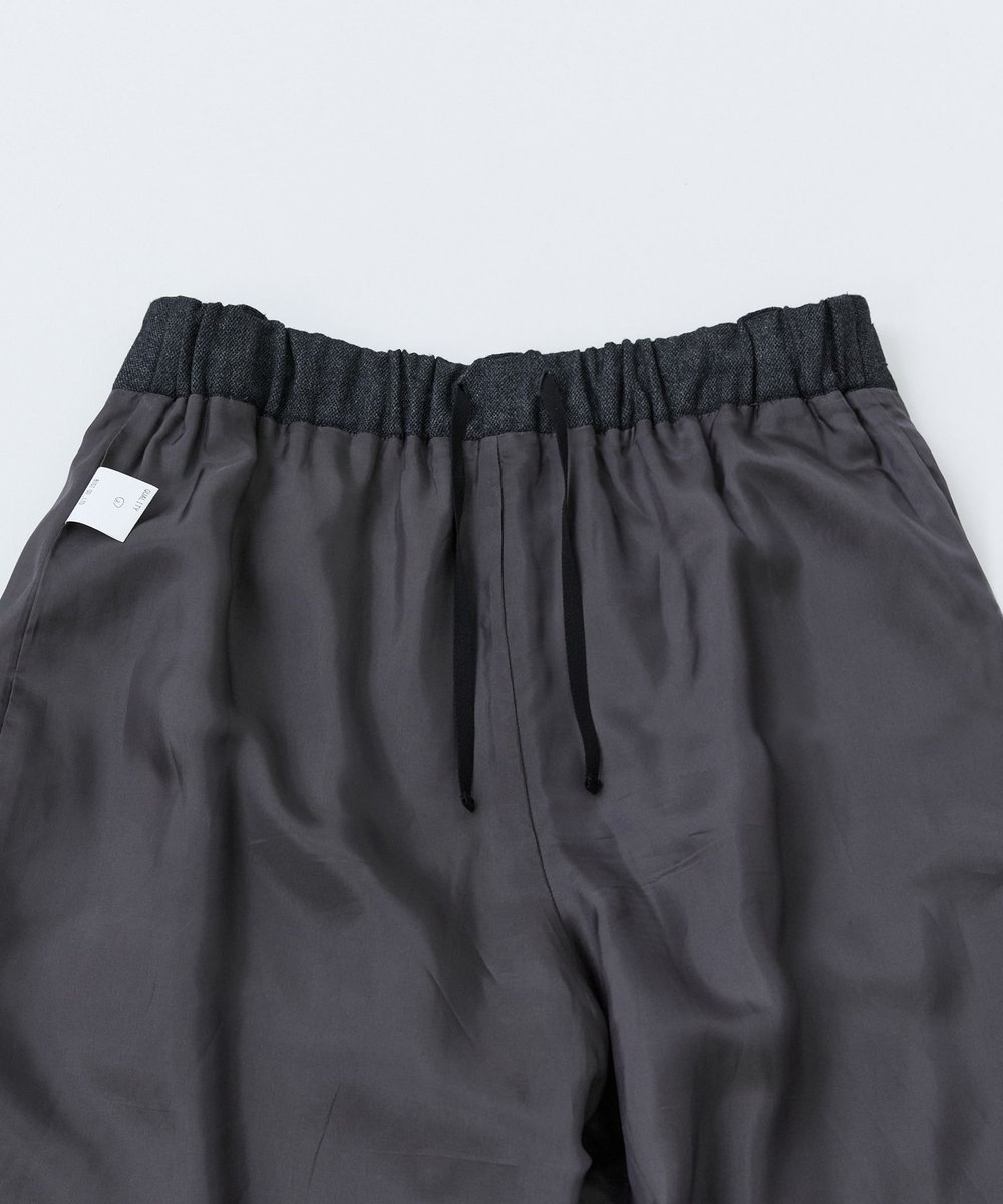 LOISIR クラシカルツイードテーパードパンツ チャコールグレー