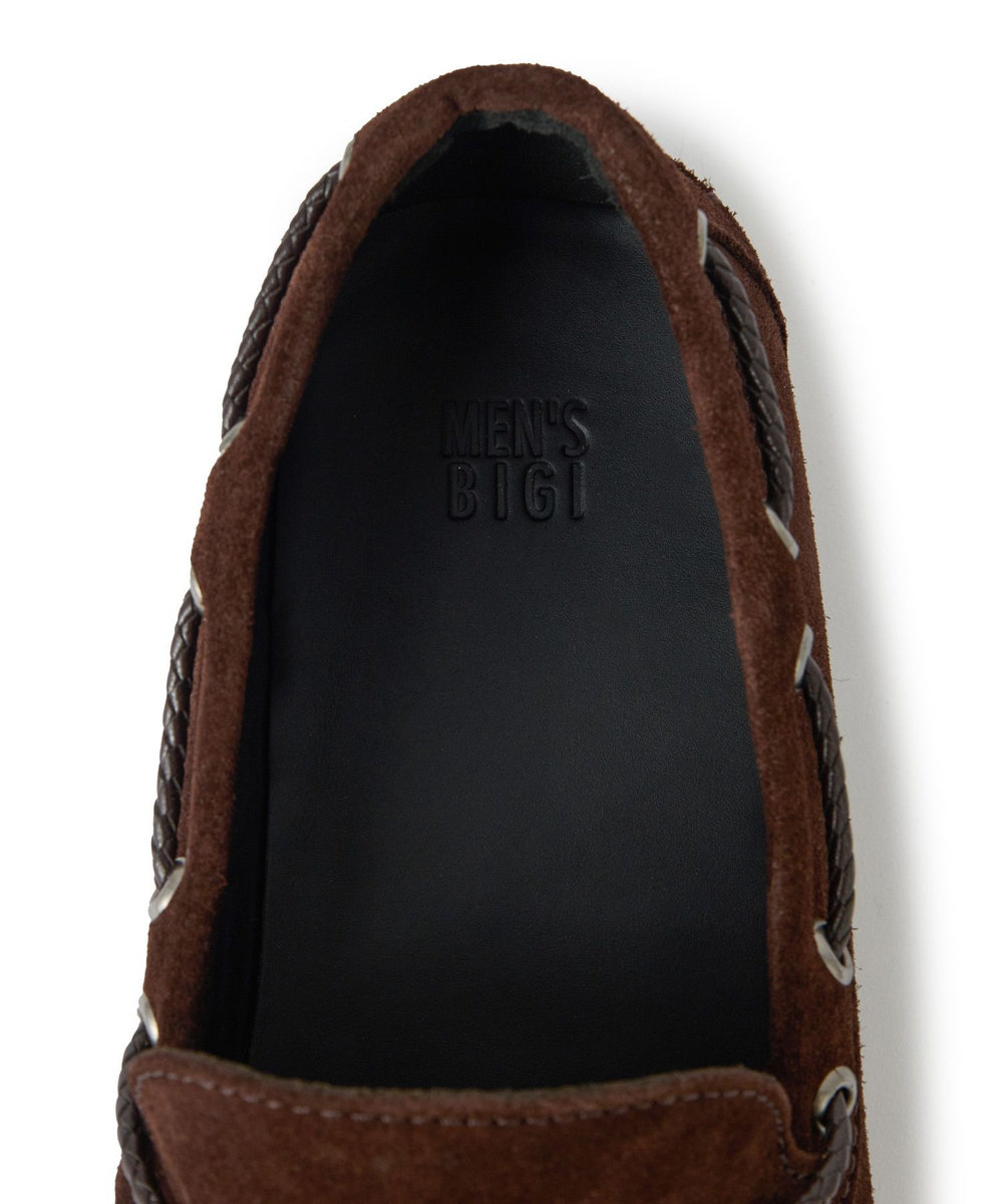 MEN'S BIGI レザードライビングシューズ ブラウン