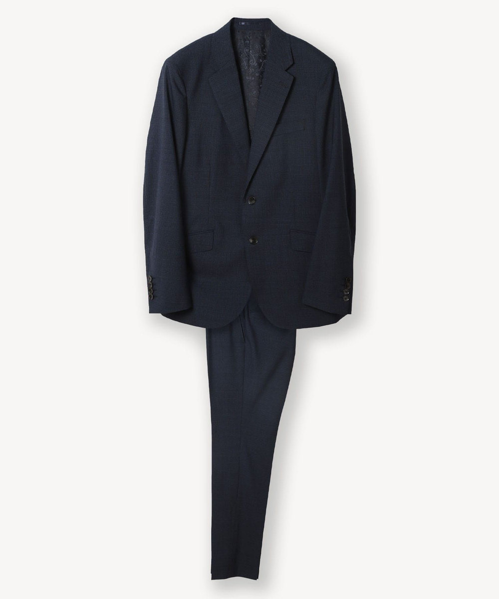 MEN'S BIGI ウールメランジ千鳥格子スーツ＜セットアップ＞ ネイビー