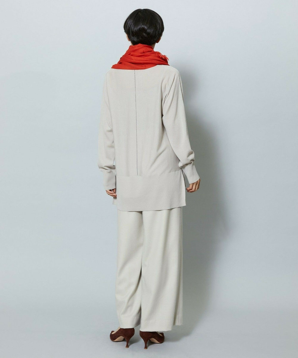 MOGA ウールカシミヤストレッチワイドパンツ オフホワイト