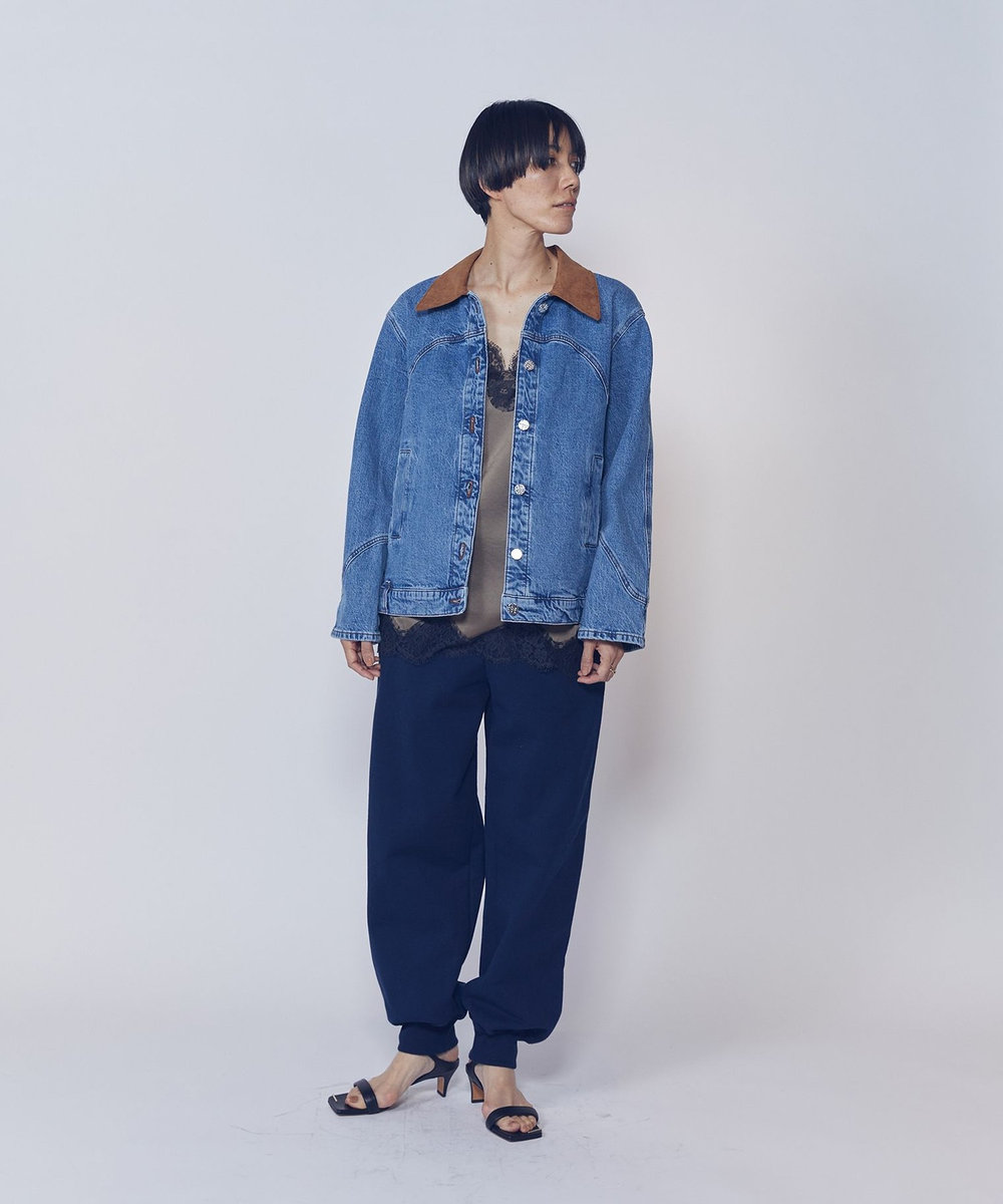 1er Arrondissement ＜IRONING (アイロニング)＞ロゴスウェットパンツ ネイビー