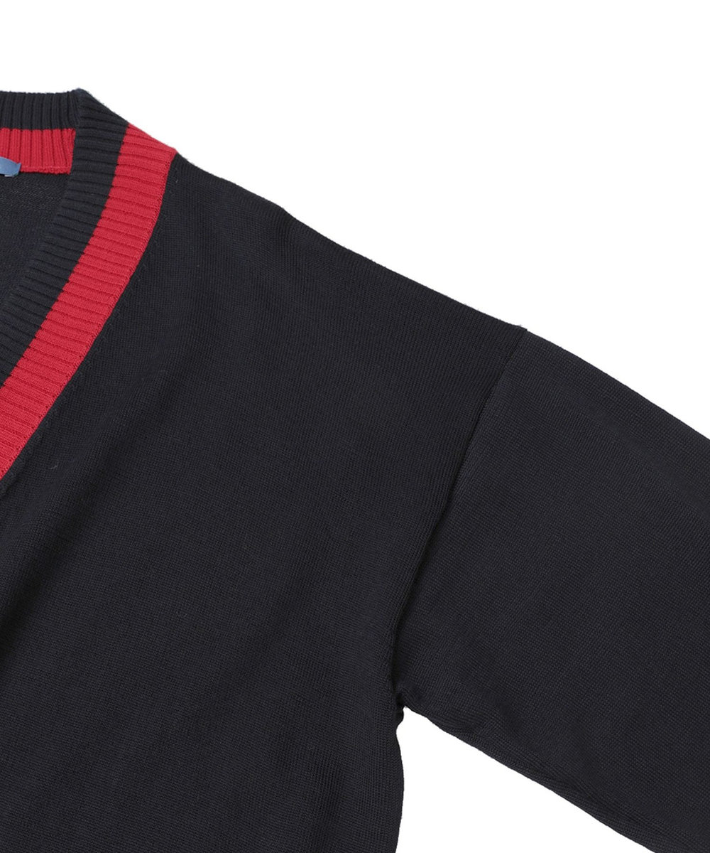 1er Arrondissement ＜tricot de papa（トリコ・デ・パパ）>スクールニットプルオーバー ネイビー