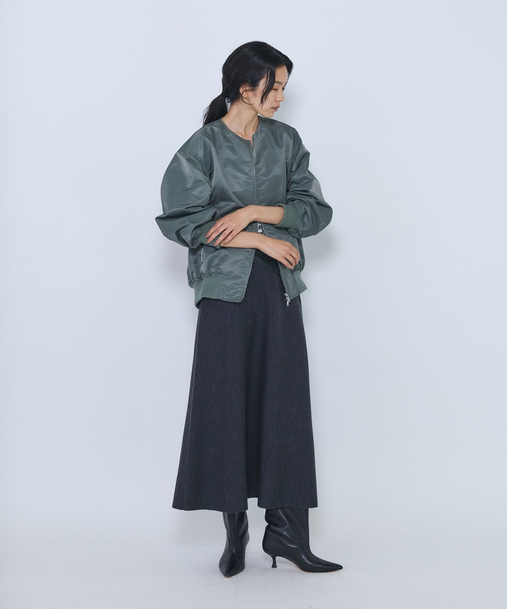 1er Arrondissement スプルウールダブルニットスカート グレー