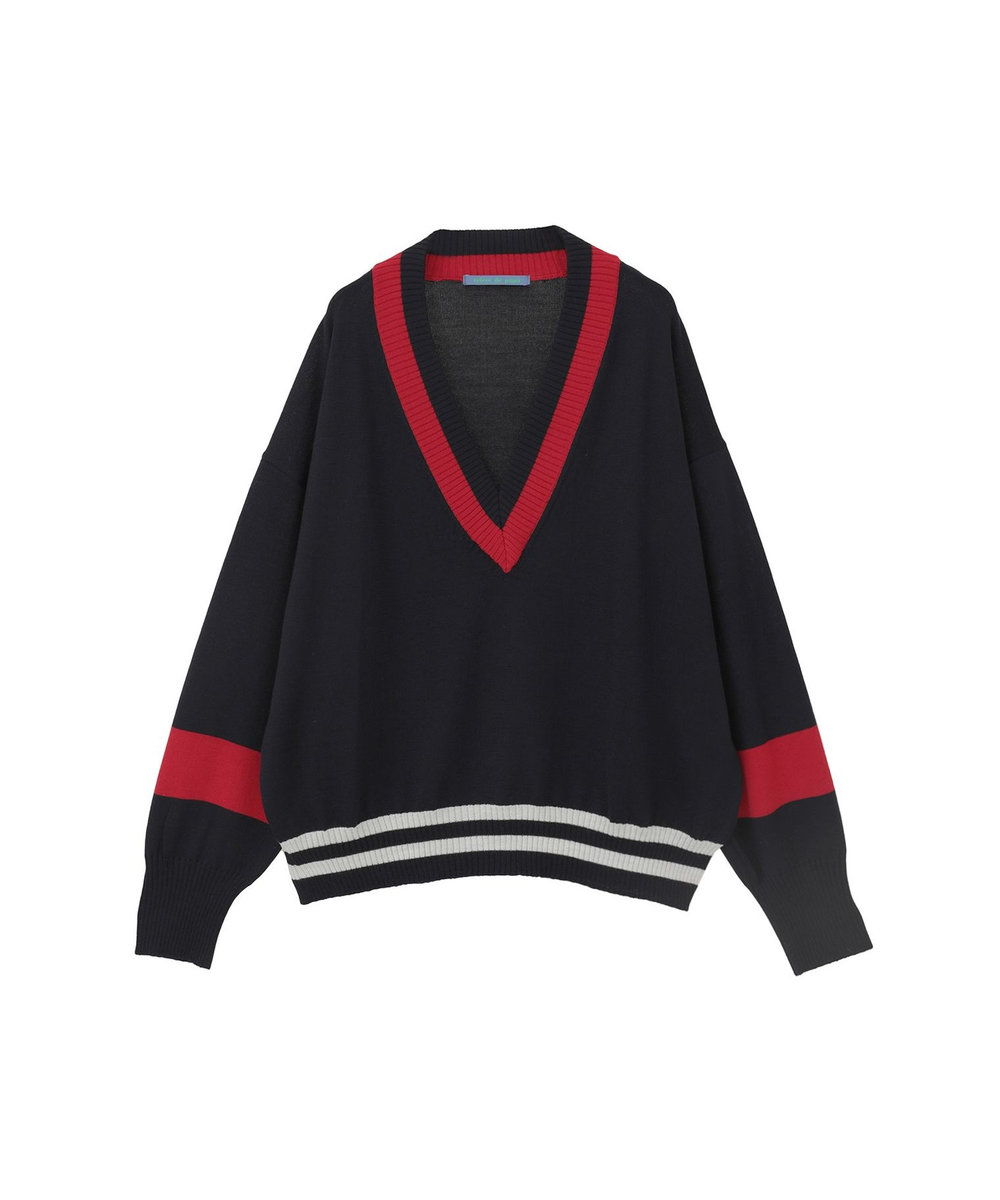 1er Arrondissement ＜tricot de papa（トリコ・デ・パパ）>スクールニットプルオーバー ネイビー