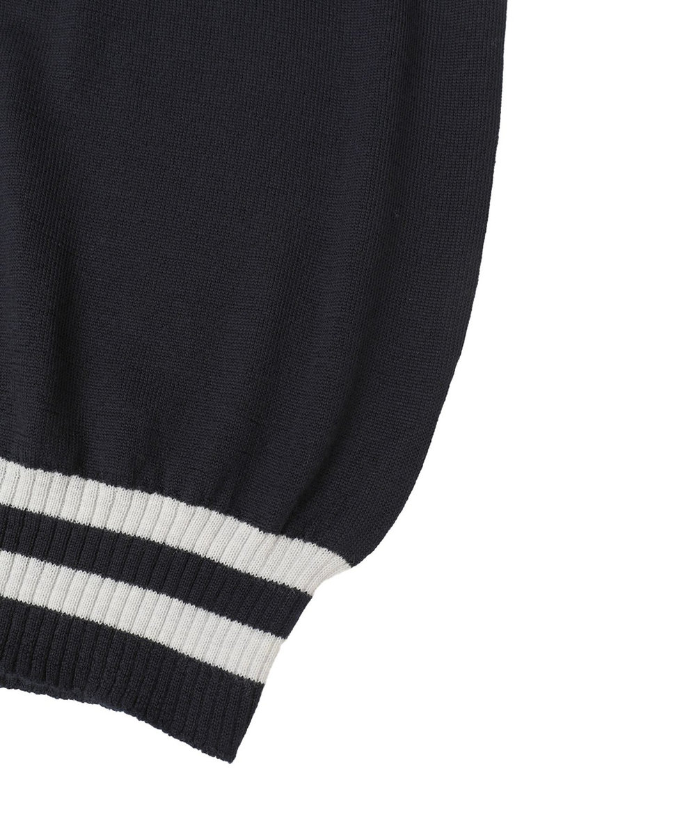 1er Arrondissement ＜tricot de papa（トリコ・デ・パパ）>スクールニットプルオーバー ネイビー