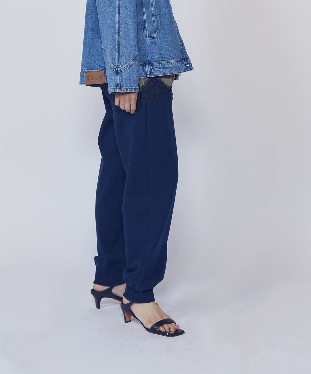 1er Arrondissement ＜IRONING (アイロニング)＞ロゴスウェットパンツ ネイビー